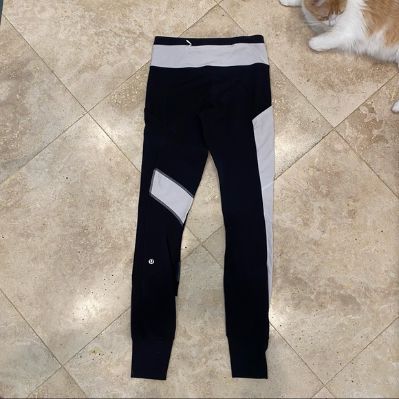 Black Lululemon Leggings Reflective Ankle Compression - Picture 3 of 7